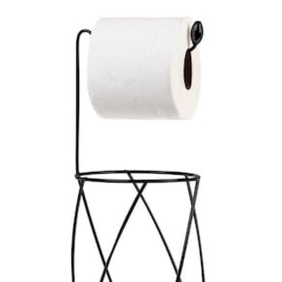 Suporte Papel Higiênico Chão Preto