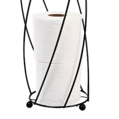 Suporte Papel Higiênico Chão Preto