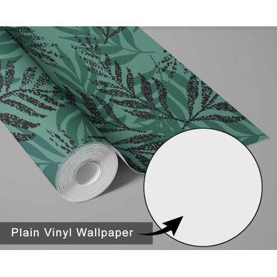 Papel de Parede Autoadesivo Decorativo Folhagem, Vinílico Impermeável, Verde, Removível e Adequado para Inquilinos - S4Sassy 63,5 cm (L) × 304,8 cm (C) / Verde - Vinil Liso
