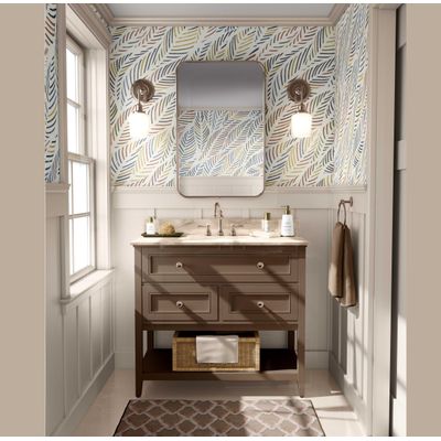 Papel de Parede Folha de Palmeira Multicolorido, Tropical Amarelo, Vinílico Autoadesivo, Decorativo, DIY Fácil para Quarto e Sala - S4Sassy 63,5 cm (L) × 152,4 cm (C) / Amarelo - Vinil Texturizado