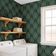 Papel de Parede Motivo de Folhas, Estilo Asiático, Vinílico Autoadesivo, Decorativo Fácil DIY para Quarto, Sala e Ambientes, Verde - S4Sassy 63,5 cm (L) × 152,4 cm (C) / Verde - Vinil Liso