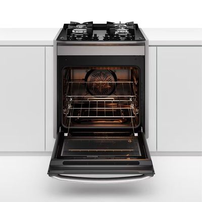 Fogão de Embutir Experience FE4EG 4 Bocas Mesa de Vidro Forno 79L PerfectCook360 Electrolux Prata / 220V