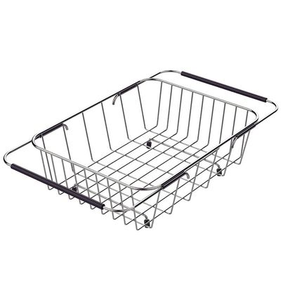 Cesta Aramada para Cubas e Pias Retangular com Alça Regulável Tramontina Cinza