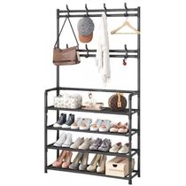 Sapateira Cabideiro Arara Multifunção 4 Prateleiras 12 Pares