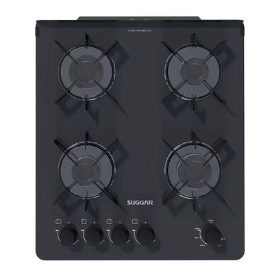 Fogão 4 Bocas de Piso Suggar Neo Glass FGVNG410PT Bivolt Preto / Bivolt