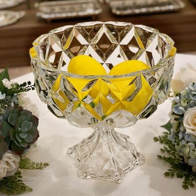 Centro De Mesa De Cristal Com Pé Diamond 14 Cm Lyor