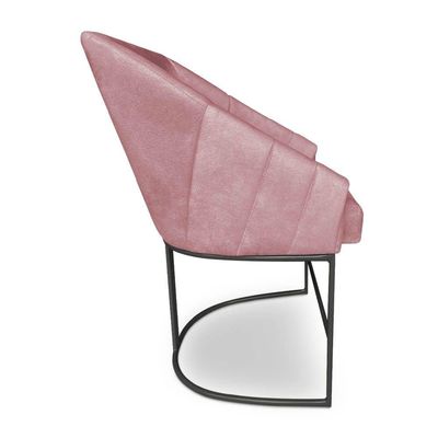 Kit 2 Poltronas Luxo Alana Veludo Rosê Base Ferro Preto - Pallazio