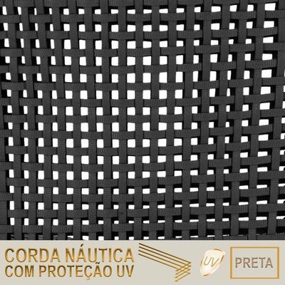 Mesa Bistro E 2 Banquetas Roma Preta Corda Náutica 11 Preta