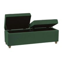 Canto Alemão Recamier Bau + Painel Madri 160cm Veludo Verde - Inova Decor