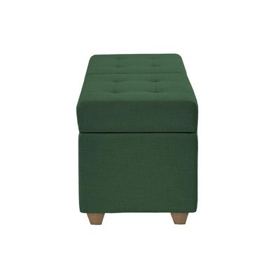 Canto Alemão Recamier Bau + Painel Madri 160cm Veludo Verde - Inova Decor