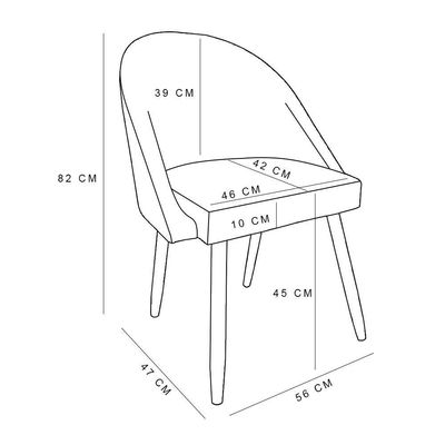 Cadeira Poltrona De Jantar Luna Suede Pés Palito Castanho - Pallazio Cor Marrom