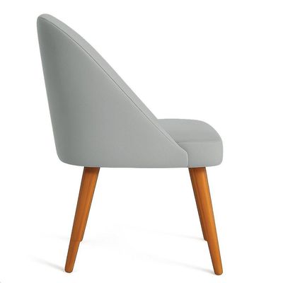 Cadeira Poltrona De Jantar Luna Suede Pés Palito Castanho - Pallazio Cor Cinza