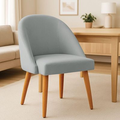 Cadeira Poltrona De Jantar Luna Suede Pés Palito Castanho - Pallazio Cor Cinza