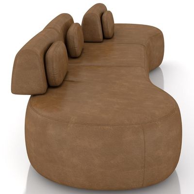 Sofá 4 Lugares 366cm Orgânico Mellanie Sintético Caramelo Z32 - Mpozenato