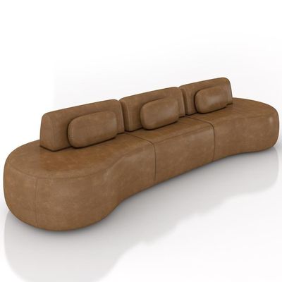 Sofá 4 Lugares 366cm Orgânico Mellanie Sintético Caramelo Z32 - Mpozenato
