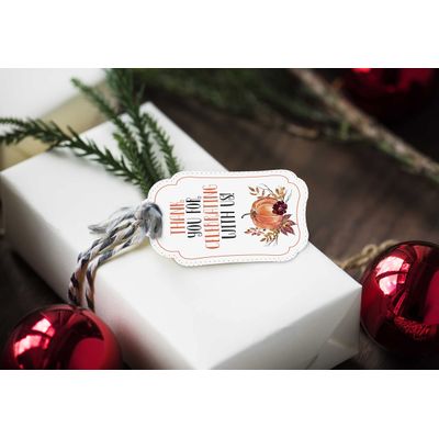 Etiquetas de Agradecimento e Papel para Presentes - Chá de Bebê/Aniversário, Tema Abóbora, Coleção Menino - Pacote de 50 - Inkdotpot 7,62 Cm × 5,08 Cm / Branco