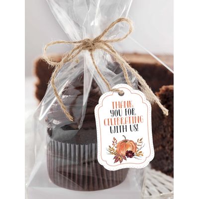Etiquetas de Agradecimento e Papel para Presentes - Chá de Bebê/Aniversário, Tema Abóbora, Coleção Menino - Pacote de 50 - Inkdotpot 7,62 Cm × 5,08 Cm / Branco
