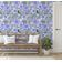 Papel de Parede Floral Hibisco Tropical Azul, Vinílico Autoadesivo, Revestimento Decorativo Fácil de Aplicar para Quarto e Sala - S4Sassy 63,5 cm (L) × 304,8 cm (C) / Azul - Vinil Liso