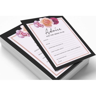 Cartões Florais Quadrados em Branco para Chá de Noiva e Despedida de Solteira 50 Unidades para Preencher Ideias de Presente - Inkdotpot 12,7 Cm × 17,78 Cm / Branco - Cartão de Conselho