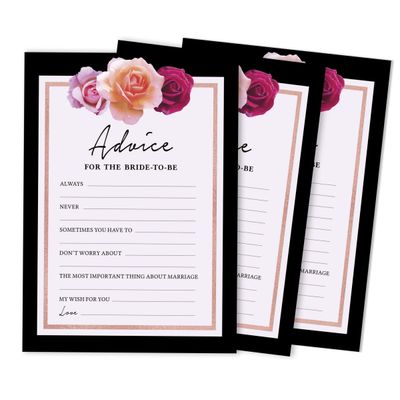 Cartões Florais Quadrados em Branco para Chá de Noiva e Despedida de Solteira 50 Unidades para Preencher Ideias de Presente - Inkdotpot 12,7 Cm × 17,78 Cm / Branco - Cartão de Conselho