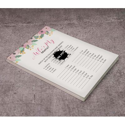 Pacote com 50, Coleção para Chá de Bebê de Menina, Quem É Minha Mamãe? Jogos, Atividades e Decorações Tema Guirlanda Floral - Inkdotpot 12,7 Cm × 17,78 Cm / Branco