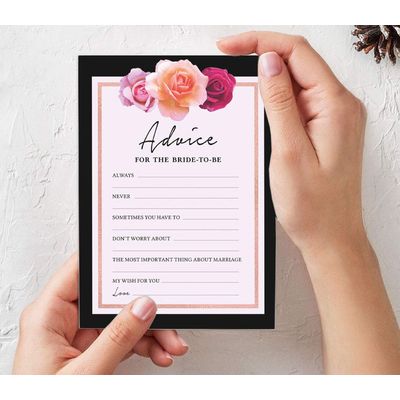 Cartões Florais Quadrados em Branco para Chá de Noiva e Despedida de Solteira 50 Unidades para Preencher Ideias de Presente - Inkdotpot 12,7 Cm × 17,78 Cm / Branco - Conjunto de Jogos