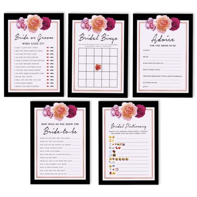 Cartões Florais Quadrados em Branco para Chá de Noiva e Despedida de Solteira 50 Unidades para Preencher Ideias de Presente - Inkdotpot 12,7 Cm × 17,78 Cm / Branco - Conjunto de Jogos