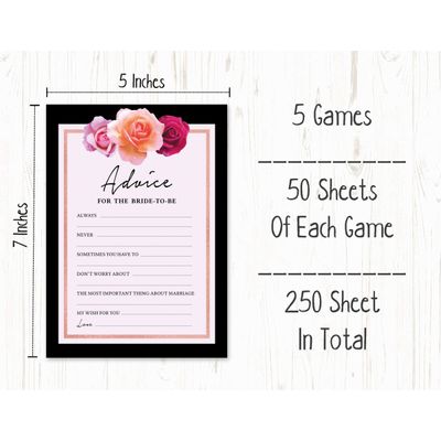 Cartões Florais Quadrados em Branco para Chá de Noiva e Despedida de Solteira 50 Unidades para Preencher Ideias de Presente - Inkdotpot 12,7 Cm × 17,78 Cm / Branco - Conjunto de Jogos
