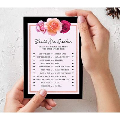 Cartões Florais Quadrados em Branco para Chá de Noiva e Despedida de Solteira 50 Unidades para Preencher Ideias de Presente - Inkdotpot 12,7 Cm × 17,78 Cm / Branco - Conjunto de 4