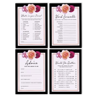 Cartões Florais Quadrados em Branco para Chá de Noiva e Despedida de Solteira 50 Unidades para Preencher Ideias de Presente - Inkdotpot 12,7 Cm × 17,78 Cm / Branco - Conjunto de 4