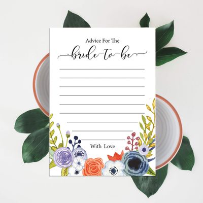 50 Cartões de Jogo Florais para Chá de Noiva e Despedida de Solteira, Quadrados em Branco para Preencher Ideias de Presente - Inkdotpot 12,7 Cm × 17,78 Cm / Branco - Bingo da Noiva