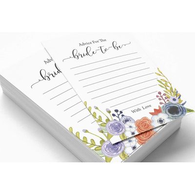 50 Cartões de Jogo Florais para Chá de Noiva e Despedida de Solteira, Quadrados em Branco para Preencher Ideias de Presente - Inkdotpot 12,7 Cm × 17,78 Cm / Branco - Bingo da Noiva