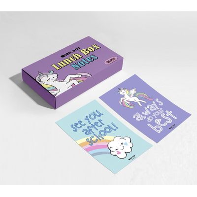 36 Cartões para Lancheira com Frases Inspiradoras Diárias, Afirmações Positivas e Notas Divertidas (Tema Unicórnio e Lhama) - Inkdotpot 8,89 Cm × 6,35 Cm / Multicolorido