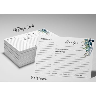 Cartões de Receita 10x15 cm (50) Premium Grosso Dupla Face Branco Moderno p/ Casamento/Chá de Noiva/Chá de Bebê - Folhagens - Inkdotpot 15,24 Cm × 10,16 Cm / Branco