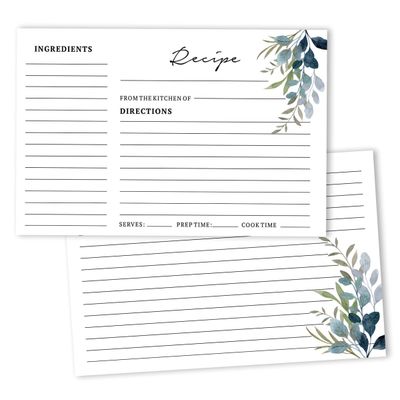 Cartões de Receita 10x15 cm (50) Premium Grosso Dupla Face Branco Moderno p/ Casamento/Chá de Noiva/Chá de Bebê - Folhagens - Inkdotpot 15,24 Cm × 10,16 Cm / Branco