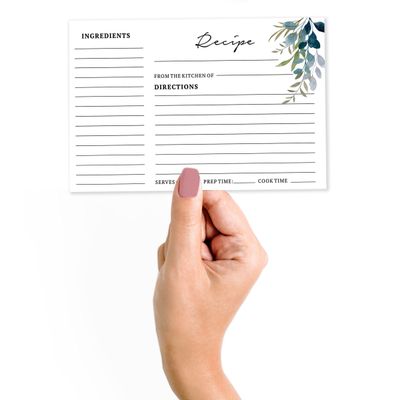 Cartões de Receita 10x15 cm (50) Premium Grosso Dupla Face Branco Moderno p/ Casamento/Chá de Noiva/Chá de Bebê - Folhagens - Inkdotpot 15,24 Cm × 10,16 Cm / Branco