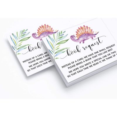 30 Cartões de Jogo para Chá de Bebê - Dinossauros e Animais da Selva - Inkdotpot 12,7 Cm × 17,78 Cm / Branco - Convite