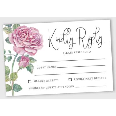 50 Cartões RSVP em Branco com Envelopes Brancos, Estilo Floral para Casamento, Jantar de Ensaio, Chá de Bebê/Noiva, Noivado - Inkdotpot 10,16 Cm × 15,24 Cm / Branco