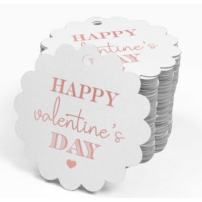 Etiquetas Pendentes de Papel Metalizado para Lembrancinhas 'Feliz Dia dos Namorados' - Inkdotpot 50 Etiquetas Metalizadas / Branco - Ouro Rosé