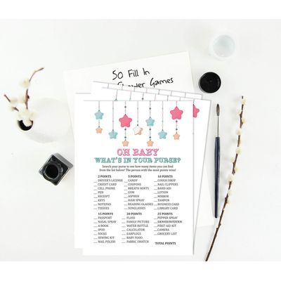 50 Cartões Cardstar Alfabeto ABC para Chá de Bebê Neutro em Gênero - Inkdotpot 12,7 Cm × 17,78 Cm / Branco - O Que Tem na Sua Bolsa