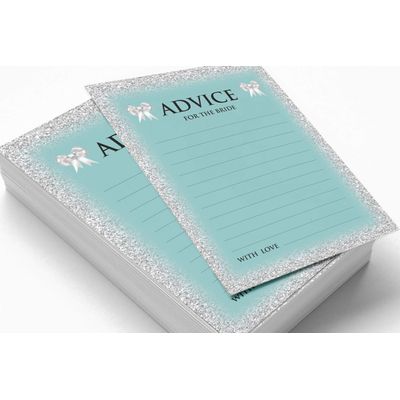 50 Cartões de Jogo Nupciais com Glitter para Chá de Noiva e Despedida de Solteira Atacado, Quadrados em Branco para Preencher - Inkdotpot 12,7 Cm × 17,78 Cm / Branco - Bingo da Noiva