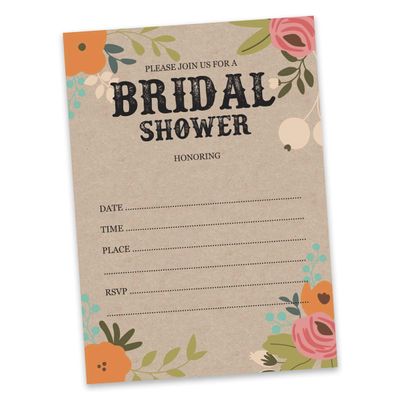 50 Cartões de Jogo Quadrados em Branco para Chá de Noiva/Despedida de Solteira Ideias de Presente Kraft Rústico Floral a Granel - Inkdotpot 8,89 Cm × 5,08 Cm / Branco - Quantos Beijos?