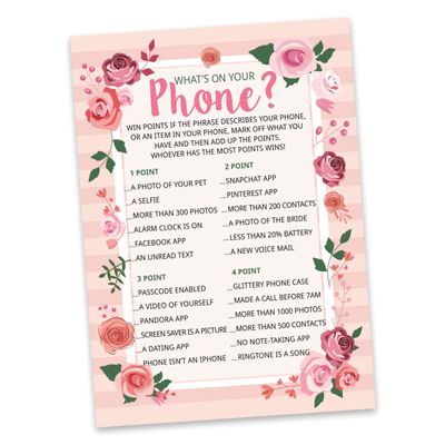 50 Cartões Florais para Jogo, Chá de Noiva, Despedida de Solteira, Quadrados em Branco para Preencher Ideias de Lembrança - Inkdotpot 12,7 Cm × 17,78 Cm / Branco - O Que Tem no Seu Celular