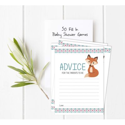 50 Cartões Alfabeto Infantil ABC Animais da Selva para Chá de Bebê Itens para Festa - Inkdotpot 12,7 Cm × 17,78 Cm / Branco - Cartão de Conselho