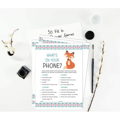 50 Cartões Alfabeto Infantil ABC Animais da Selva para Chá de Bebê Itens para Festa - Inkdotpot 12,7 Cm × 17,78 Cm / Branco - O Que Tem no Seu Celular