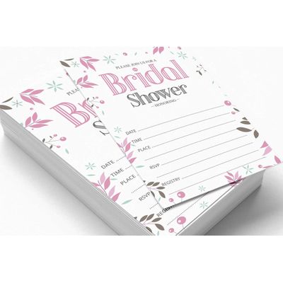 Cartões Quadrados em Branco para Chá de Noiva e Despedida de Solteira, Jogo Floral para Preencher Ideias de Presente, 50 Unid. - Inkdotpot 12,7 Cm × 17,78 Cm / Branco - Cartão de Conselho