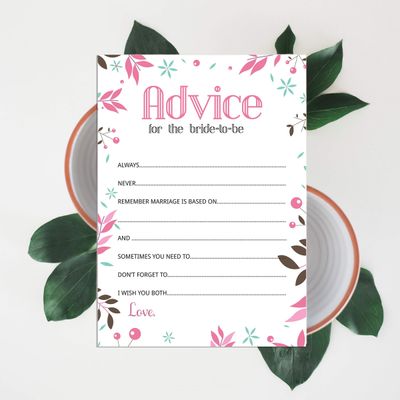 Cartões Quadrados em Branco para Chá de Noiva e Despedida de Solteira, Jogo Floral para Preencher Ideias de Presente, 50 Unid. - Inkdotpot 12,7 Cm × 17,78 Cm / Branco - Cartão de Conselho