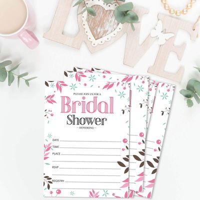Cartões Quadrados em Branco para Chá de Noiva e Despedida de Solteira, Jogo Floral para Preencher Ideias de Presente, 50 Unid. - Inkdotpot 12,7 Cm × 17,78 Cm / Branco - Cartão de Conselho