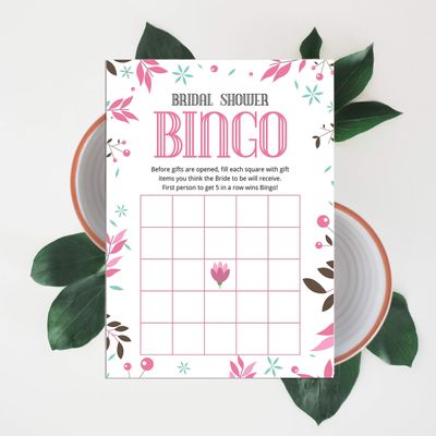 Cartões Quadrados em Branco para Chá de Noiva e Despedida de Solteira, Jogo Floral para Preencher Ideias de Presente, 50 Unid. - Inkdotpot 12,7 Cm × 17,78 Cm / Branco - Bingo da Noiva