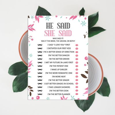 Cartões Quadrados em Branco para Chá de Noiva e Despedida de Solteira, Jogo Floral para Preencher Ideias de Presente, 50 Unid. - Inkdotpot 12,7 Cm × 17,78 Cm / Branco - Ele Disse, Ela Disse